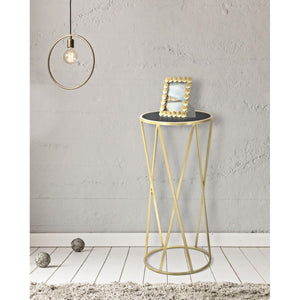 Tavolino MF601, Oro, Metallo, 35x35x75 cm, Seven Design