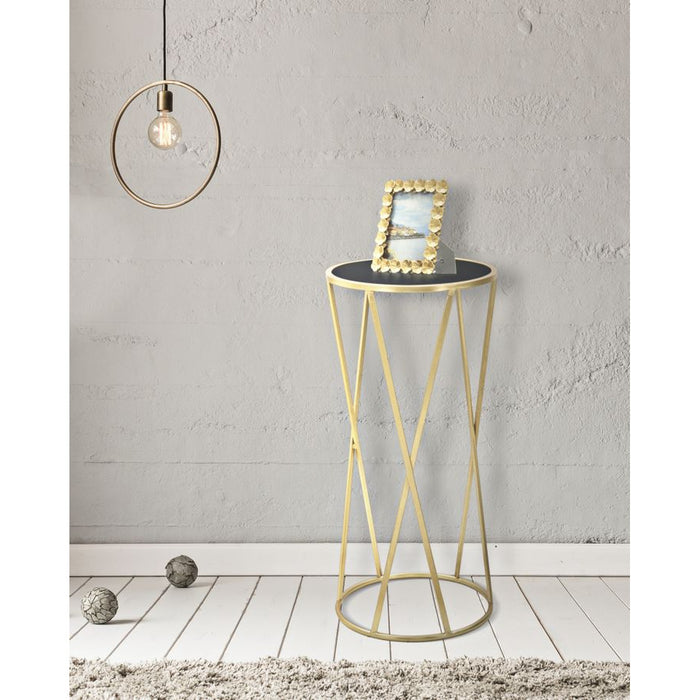 Tavolino MF601, Oro, Metallo, 35x35x75 cm, Seven Design