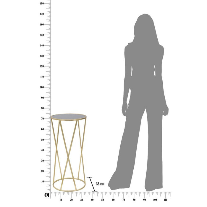 Tavolino MF601, Oro, Metallo, 35x35x75 cm, Seven Design