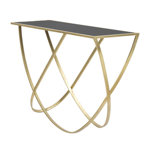 Tavolo Consolle MF620, Oro, Metallo, 120x40x79 cm, Seven Design