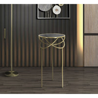 Tavolino MF593, Oro, Metallo, 40x40x80 cm, Seven Design