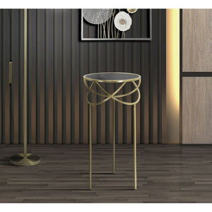 Tavolino MF593, Oro, Metallo, 40x40x80 cm, Seven Design