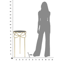 Tavolino MF593, Oro, Metallo, 40x40x80 cm, Seven Design