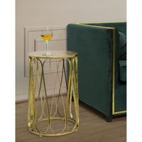 Tavolino MF520, Oro, Metallo, 37x37x58 cm, Seven Design