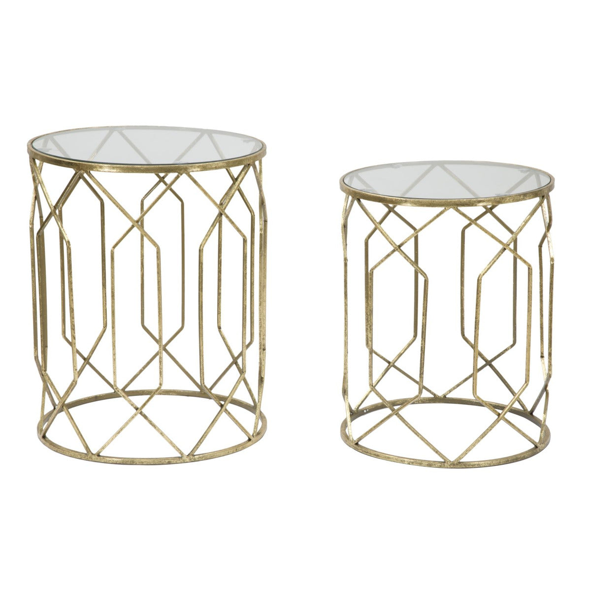 Tavolino MF561, Oro, Metallo, 42x42x53 cm, Seven Design