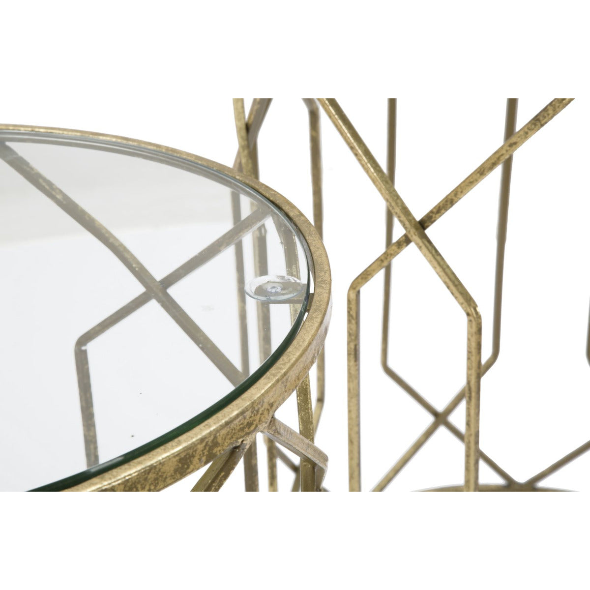 Tavolino MF561, Oro, Metallo, 42x42x53 cm, Seven Design