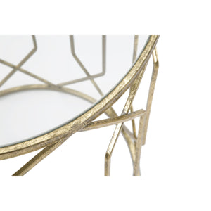 Tavolino MF561, Oro, Metallo, 42x42x53 cm, Seven Design