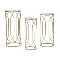 Tavolino MF597, Oro, Metallo, 32x32x71 cm, Seven Design