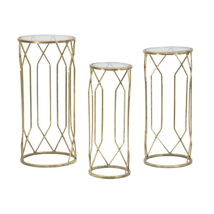 Tavolino MF597, Oro, Metallo, 32x32x71 cm, Seven Design