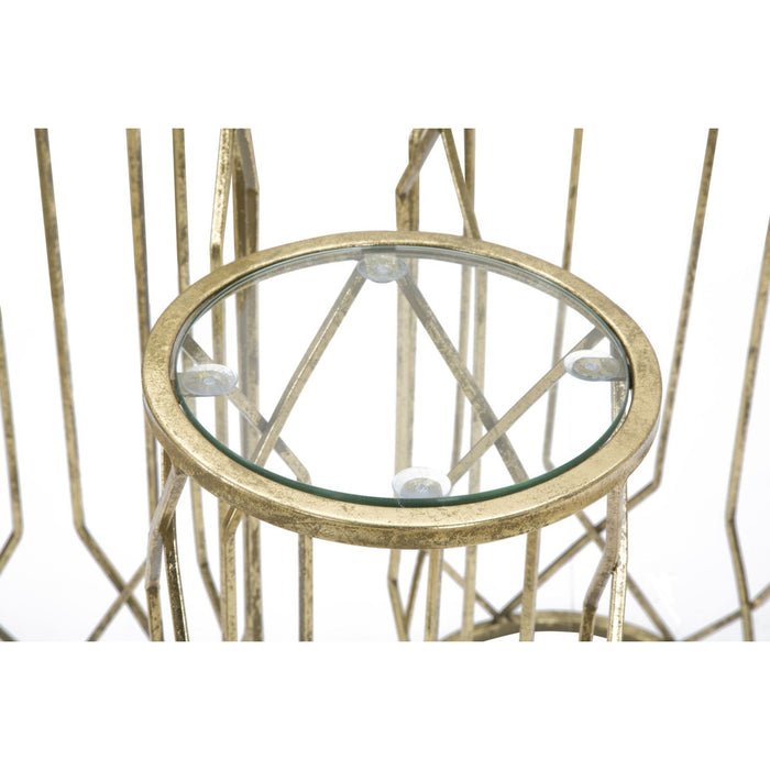 Tavolino MF597, Oro, Metallo, 32x32x71 cm, Seven Design