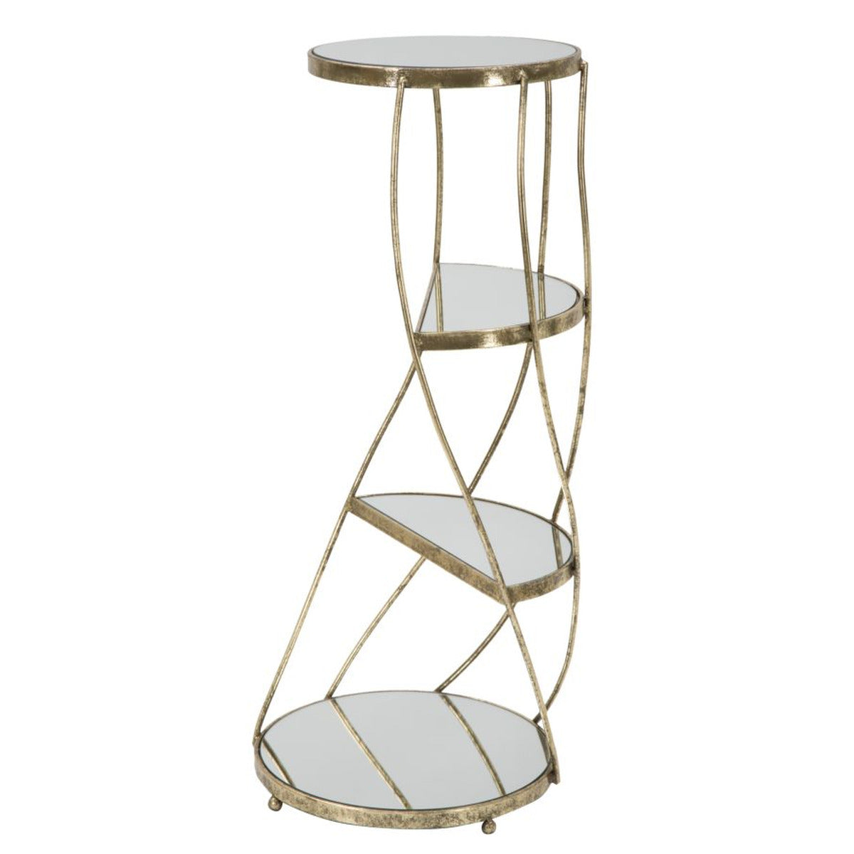 Tavolino MF585, Oro, Metallo, 38x38x86 cm, Seven Design