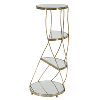 Tavolino MF585, Oro, Metallo, 38x38x86 cm, Seven Design