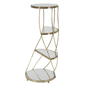 Tavolino MF585, Oro, Metallo, 38x38x86 cm, Seven Design