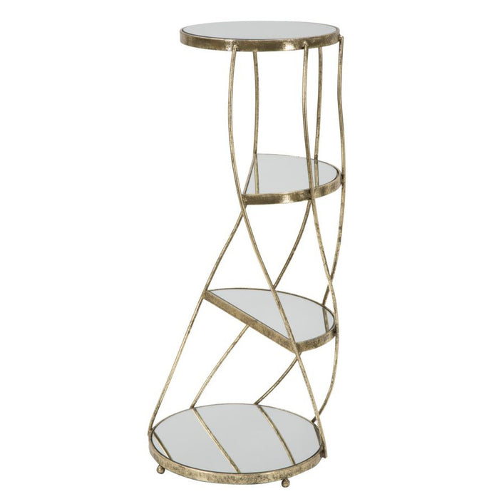 Tavolino MF585, Oro, Metallo, 38x38x86 cm, Seven Design