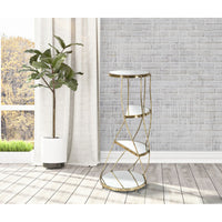 Tavolino MF585, Oro, Metallo, 38x38x86 cm, Seven Design