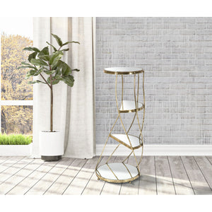 Tavolino MF585, Oro, Metallo, 38x38x86 cm, Seven Design