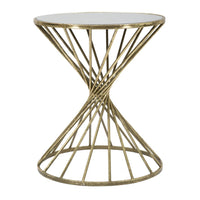Tavolino MF549, Oro, Metallo, 42x42x50 cm, Seven Design