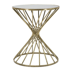 Tavolino MF549, Oro, Metallo, 42x42x50 cm, Seven Design