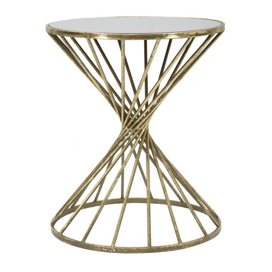 Tavolino MF549, Oro, Metallo, 42x42x50 cm, Seven Design
