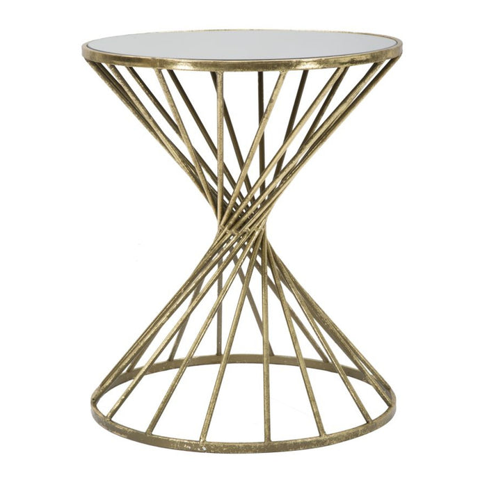 Tavolino MF549, Oro, Metallo, 42x42x50 cm, Seven Design
