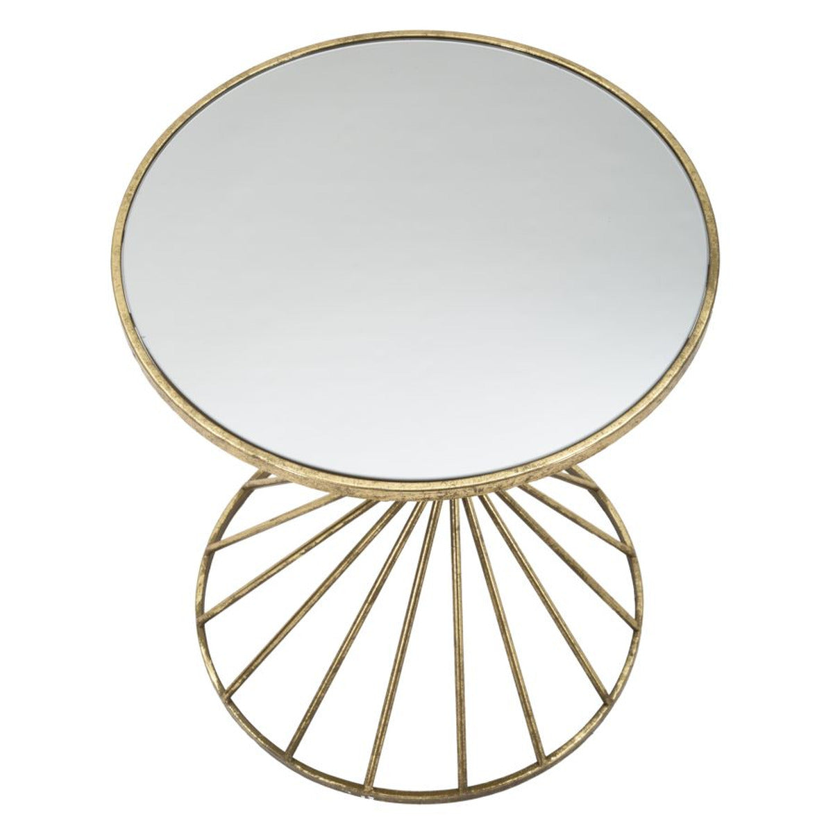 Tavolino MF549, Oro, Metallo, 42x42x50 cm, Seven Design