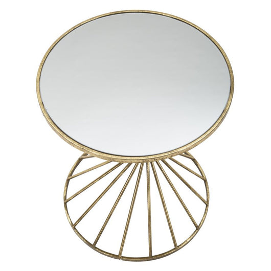 Tavolino MF549, Oro, Metallo, 42x42x50 cm, Seven Design