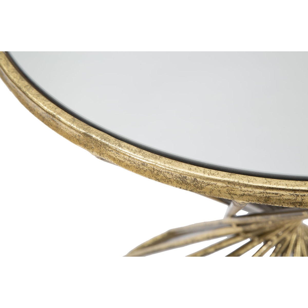 Tavolino MF549, Oro, Metallo, 42x42x50 cm, Seven Design