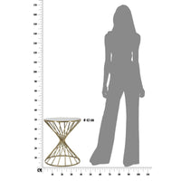 Tavolino MF549, Oro, Metallo, 42x42x50 cm, Seven Design