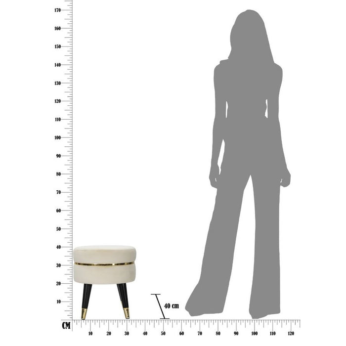 Sgabello Basso MF458, Beige, Legno, 35x35x40,5 cm, Seven Design