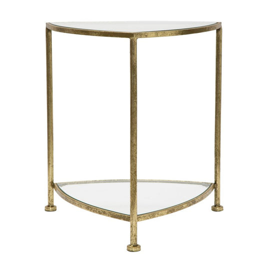 Tavolino MF563, Oro, Metallo, 45x45x50 cm, Seven Design