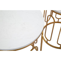 Tavolino MF535, Oro, Metallo, 46x46x55 cm, Seven Design