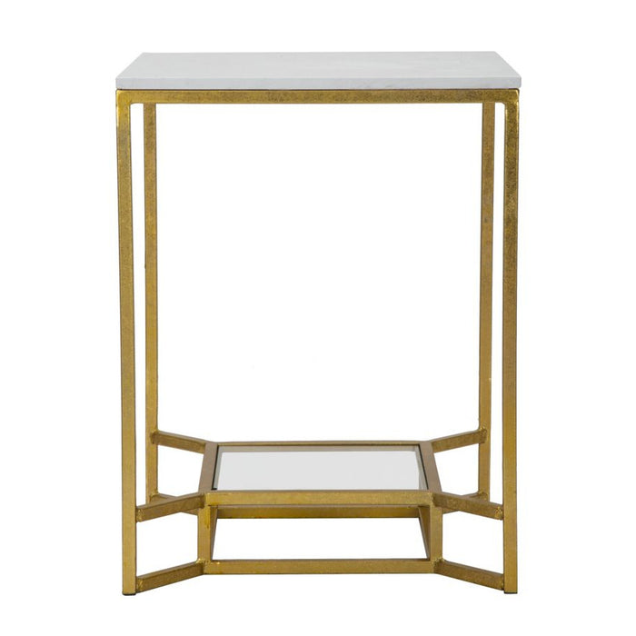 Tavolino MF536, Oro, Metallo, 47x47x60 cm, Seven Design