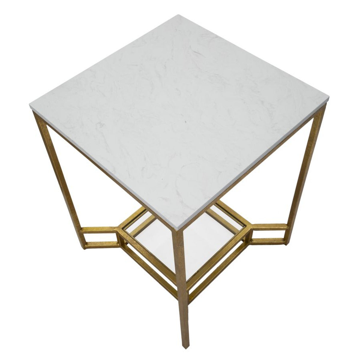 Tavolino MF536, Oro, Metallo, 47x47x60 cm, Seven Design