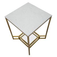 Tavolino MF536, Oro, Metallo, 47x47x60 cm, Seven Design