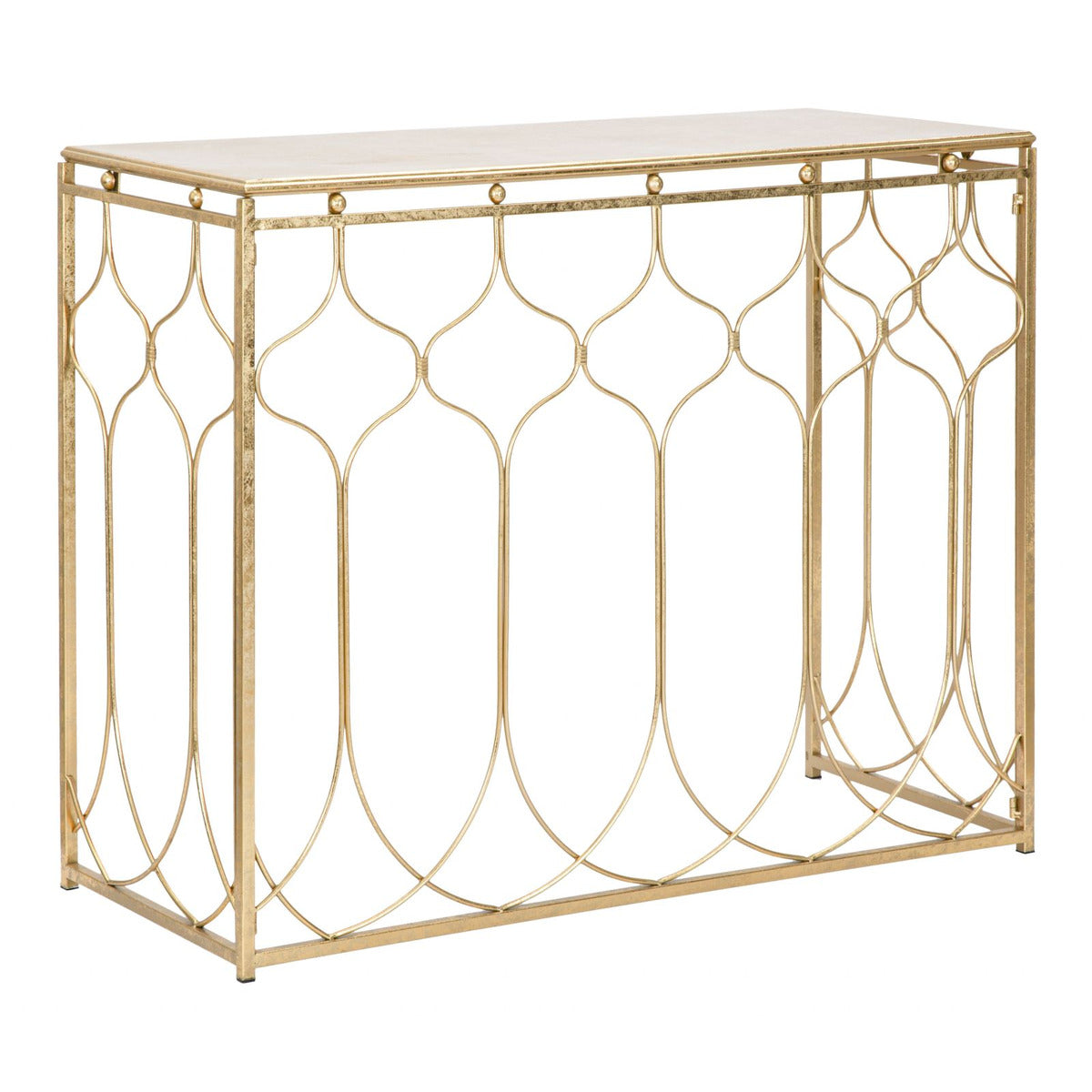 Tavolo Consolle MF613, Oro, Metallo, 96,5x41x78 cm, Seven Design