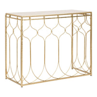 Tavolo Consolle MF613, Oro, Metallo, 96,5x41x78 cm, Seven Design