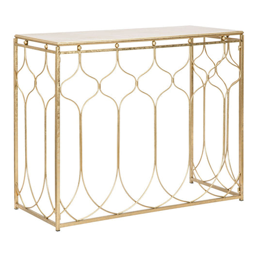Tavolo Consolle MF613, Oro, Metallo, 96,5x41x78 cm, Seven Design