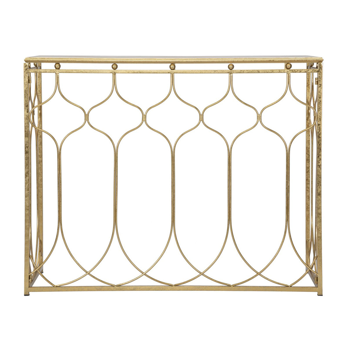 Tavolo Consolle MF613, Oro, Metallo, 96,5x41x78 cm, Seven Design