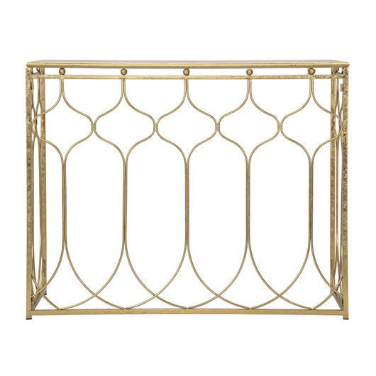 Tavolo Consolle MF613, Oro, Metallo, 96,5x41x78 cm, Seven Design