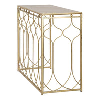 Tavolo Consolle MF613, Oro, Metallo, 96,5x41x78 cm, Seven Design