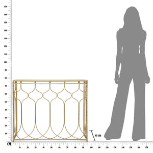 Tavolo Consolle MF613, Oro, Metallo, 96,5x41x78 cm, Seven Design