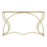 Tavolo Consolle MF626, Oro, Metallo, 130x40x75 cm, Seven Design