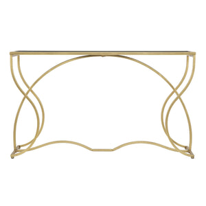Tavolo Consolle MF626, Oro, Metallo, 130x40x75 cm, Seven Design