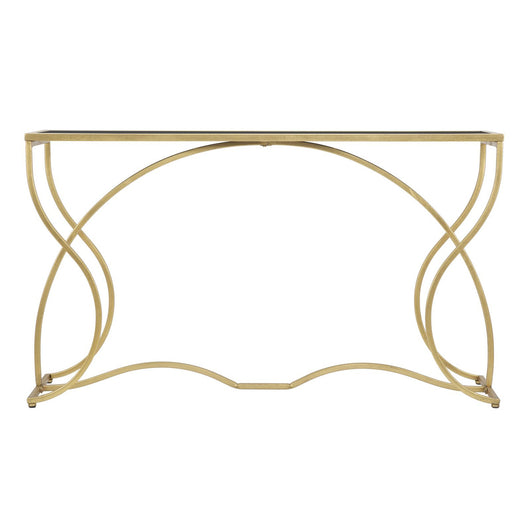 Tavolo Consolle MF626, Oro, Metallo, 130x40x75 cm, Seven Design