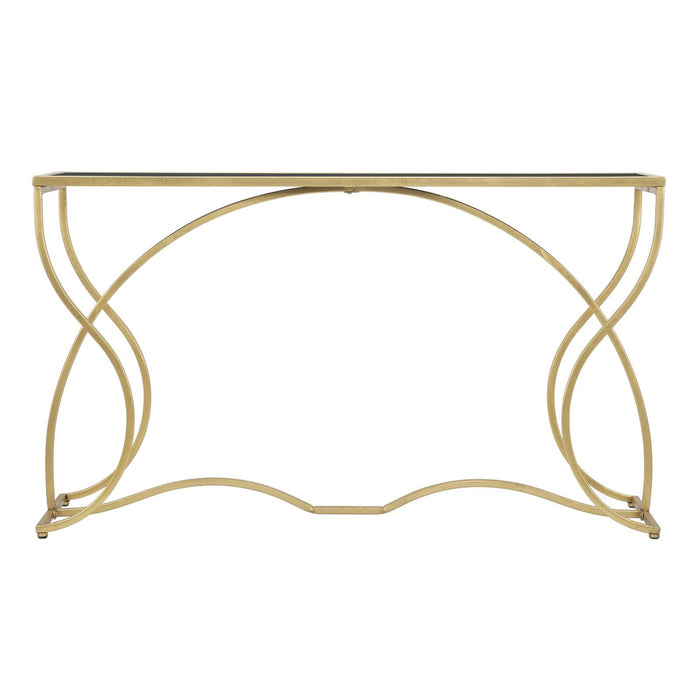 Tavolo Consolle MF626, Oro, Metallo, 130x40x75 cm, Seven Design