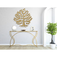 Tavolo Consolle MF626, Oro, Metallo, 130x40x75 cm, Seven Design