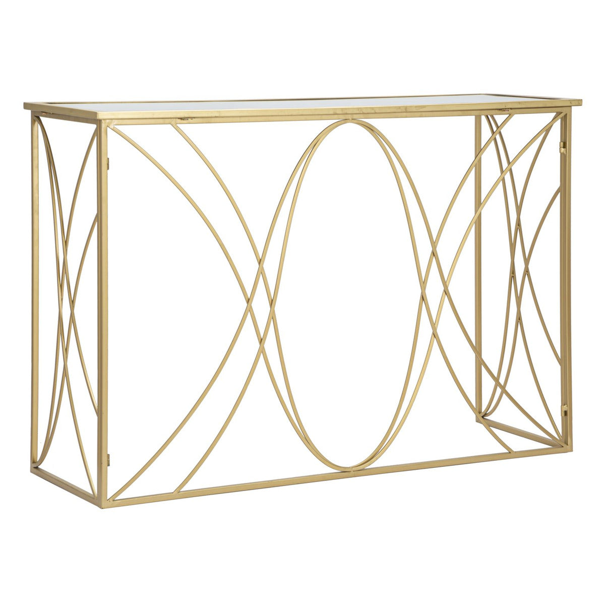 Tavolo Consolle MF627, Oro, Metallo, 120x40x80 cm, Seven Design