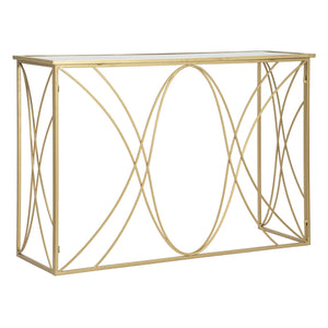 Tavolo Consolle MF627, Oro, Metallo, 120x40x80 cm, Seven Design