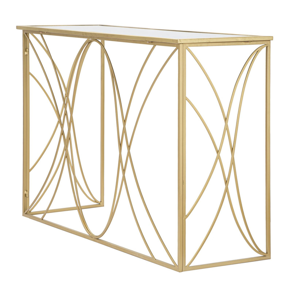 Tavolo Consolle MF627, Oro, Metallo, 120x40x80 cm, Seven Design