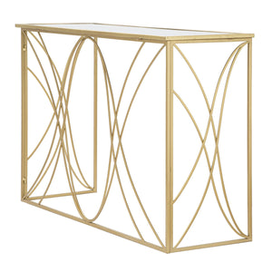 Tavolo Consolle MF627, Oro, Metallo, 120x40x80 cm, Seven Design